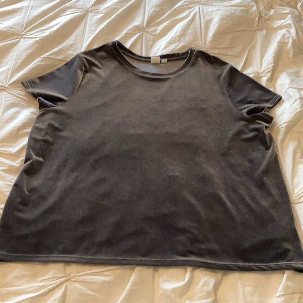 Boxy Faux Velvet T